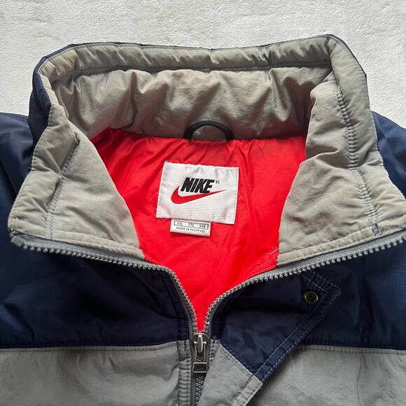Nike vintage Puffer Coat Jacket 90’s gray Blue men’s size XXL - Picture 5 of 16